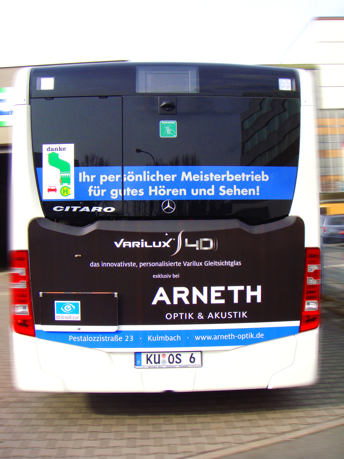 Buswerbung - Arneth Optik - Heck