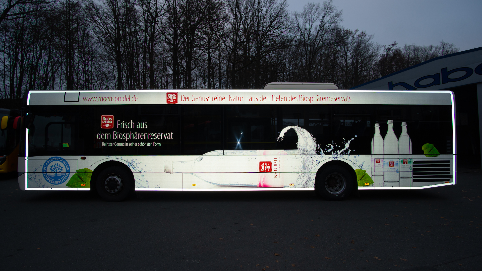 Buswerbung - Leuchtbus - Rhön Sprudel - Bayreuth
