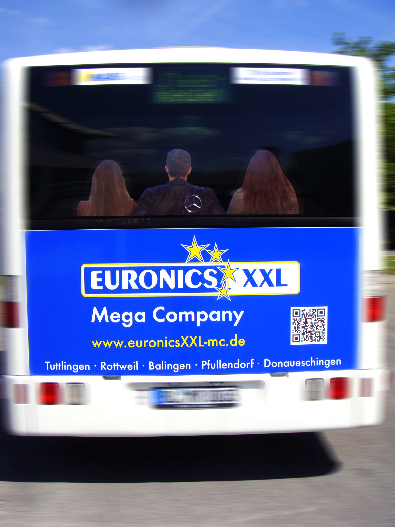 Buswerbung - Euronics - Heckseite