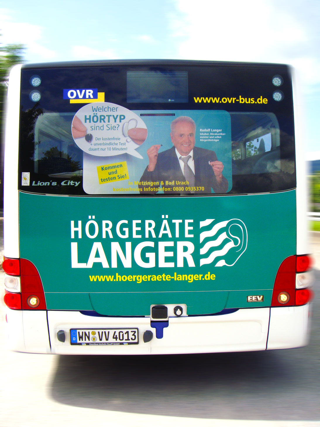 Buswerbung -Hörgeräte Langer - Heck