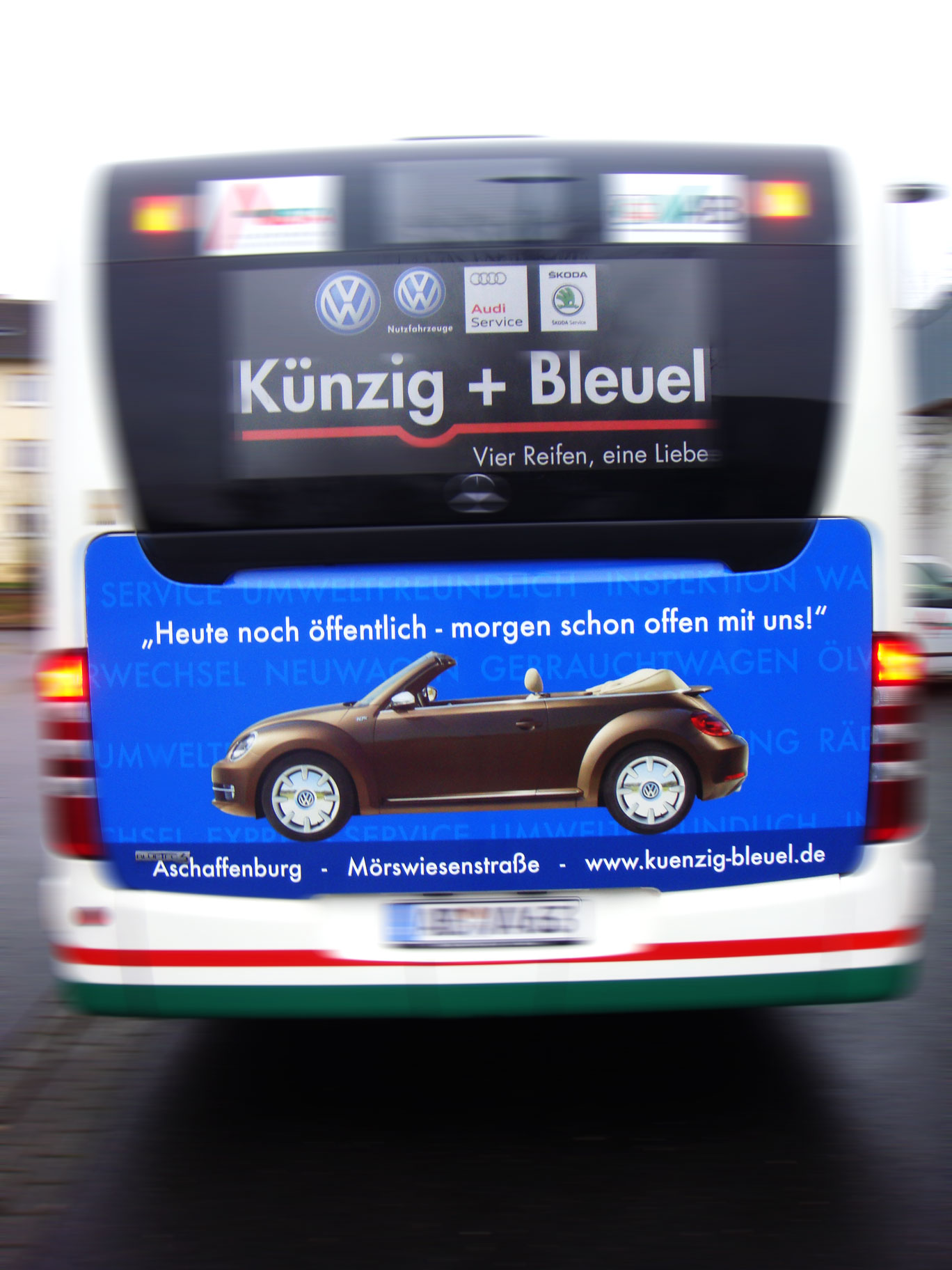 Buswerbung - Künzig & Bleuel - Heckseite