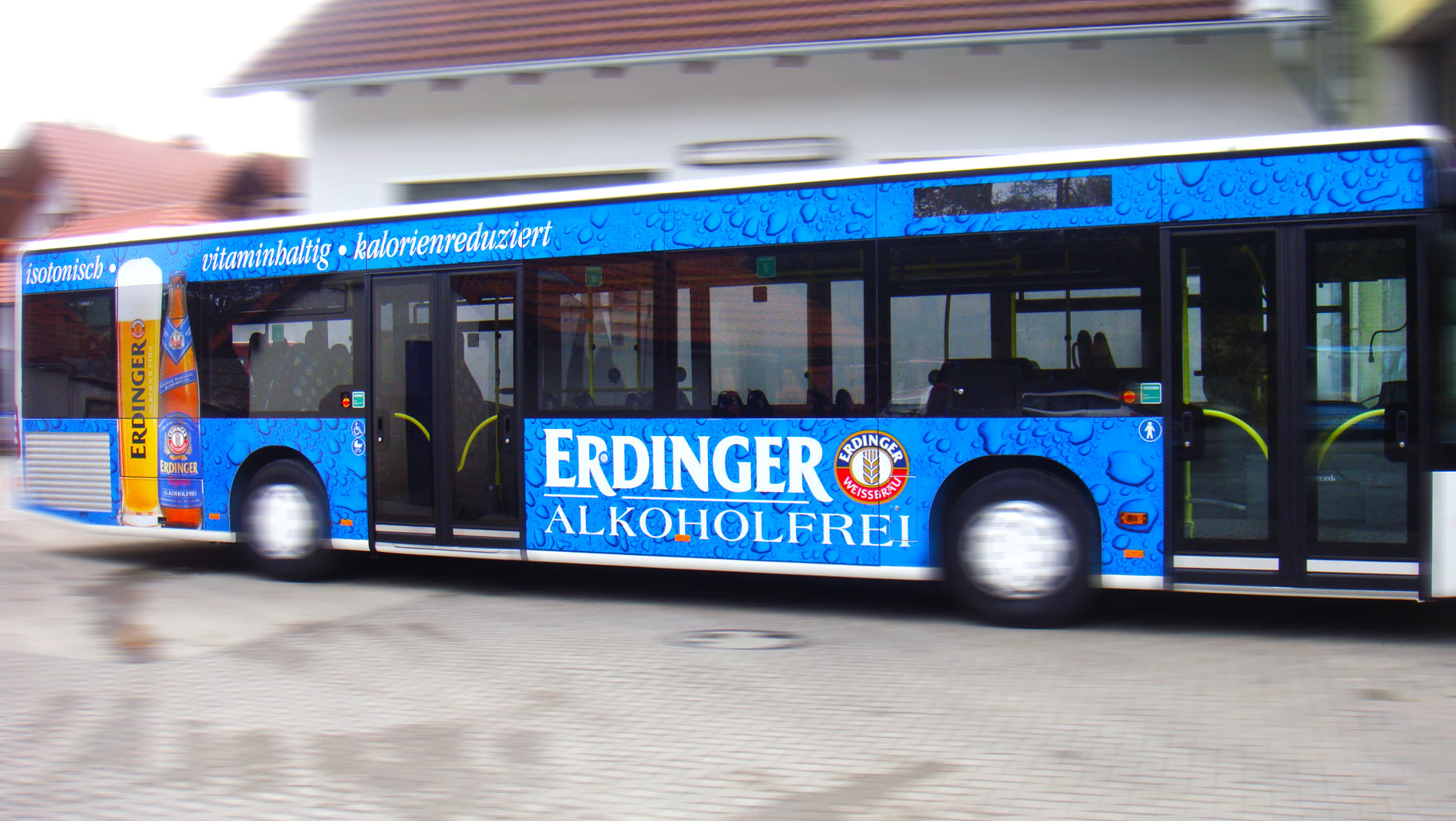 Buswerbung - Erdinger Alkoholfrei - Einstiegseite
