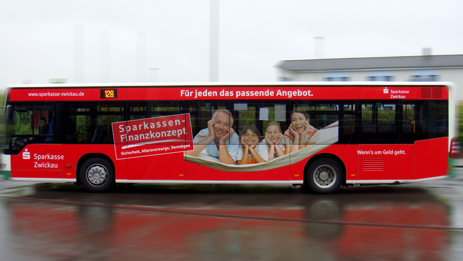 Buswerbung - Sparkasse Zwickau - Fahrerseite