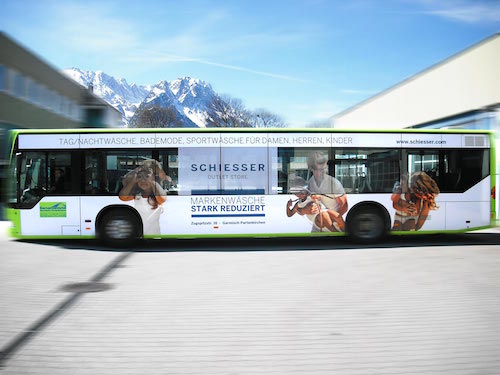 Buswerbung in Garmisch-Partenkrichen • Schiesser