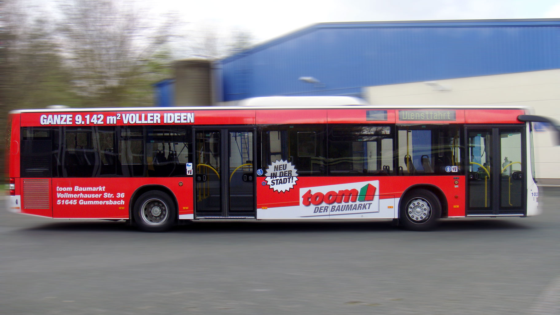 Buswerbung - Toom Baumarkt - Einstiegseite