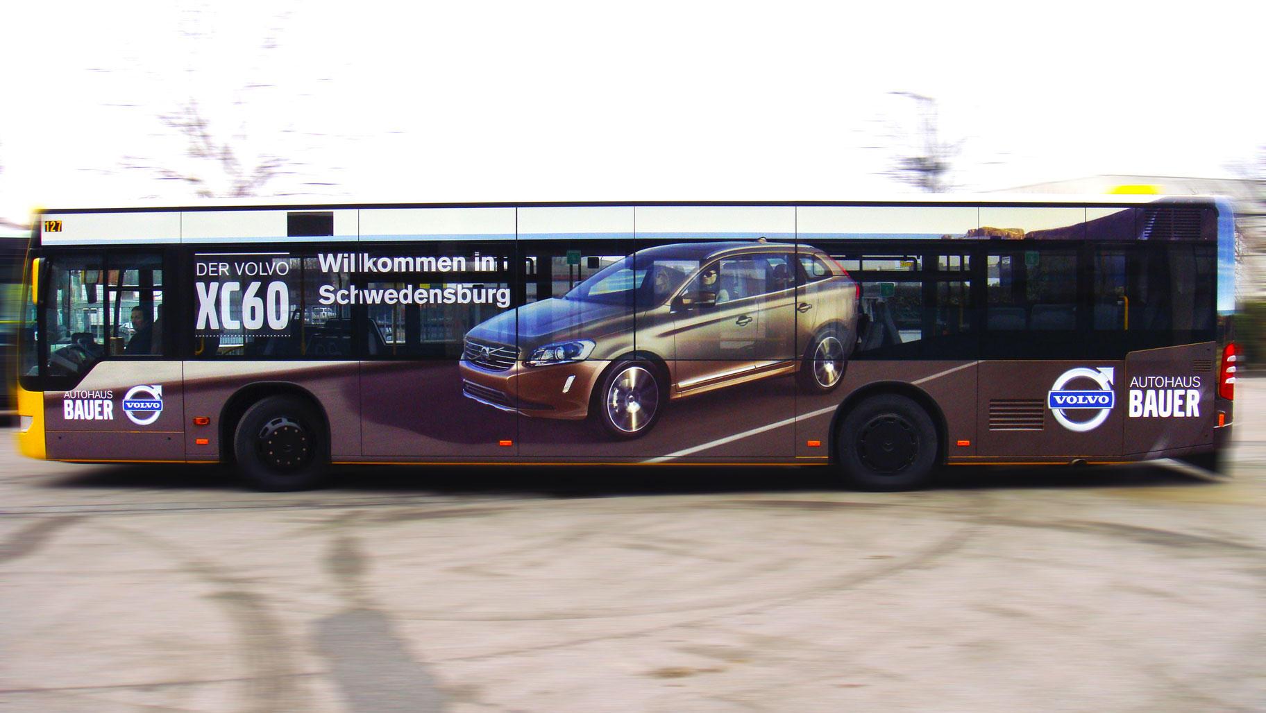 Buswerbung - Volvo Bauer - Fahrerseite